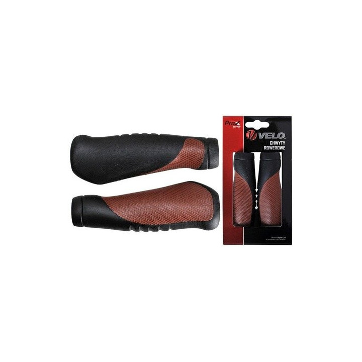 CHWYTY VELO PROX VLG-1115AD3 czarno-brązowe 130mm